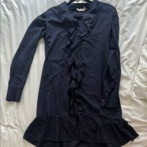 Elegant Tory Burch Navy Ruffle Dress